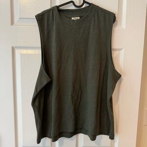 Pact Sleeveless Muscle Tank in Olive Green
